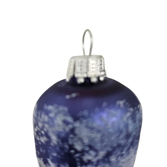 Christmas by Krebs Elegant Glass Icicle Ornaments White Blue Set of 6 Holiday - Picture 9 of 11